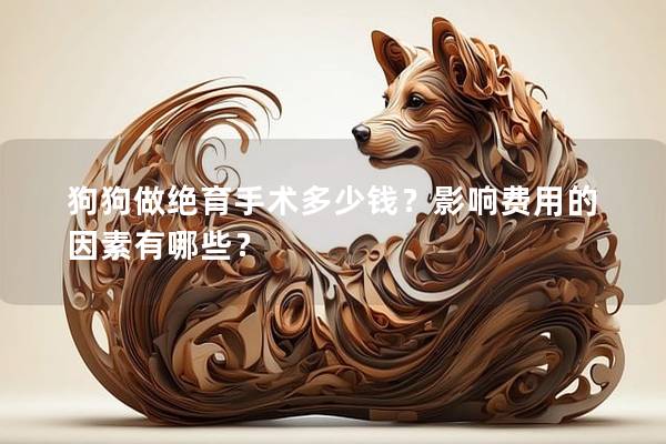 狗狗做绝育手术多少钱？影响费用的因素有哪些？