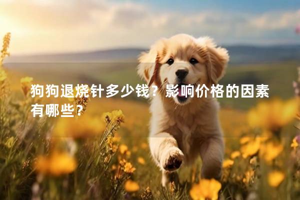 狗狗退烧针多少钱？影响价格的因素有哪些？